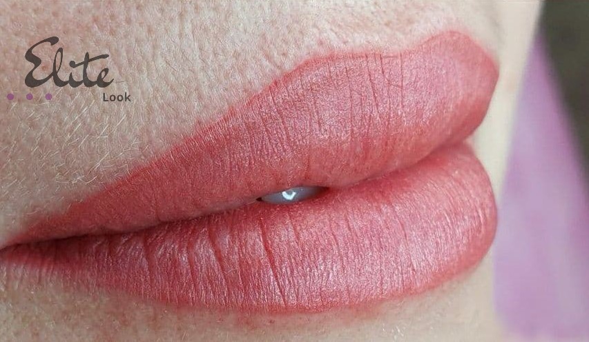 Lip tattoo before and after