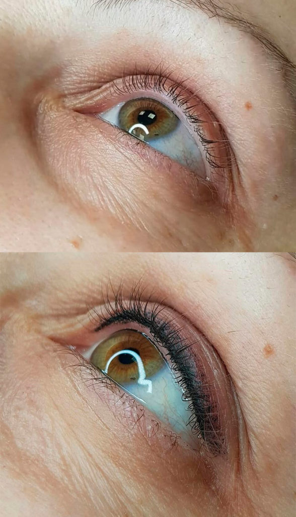 eyeliner tattoo before and after