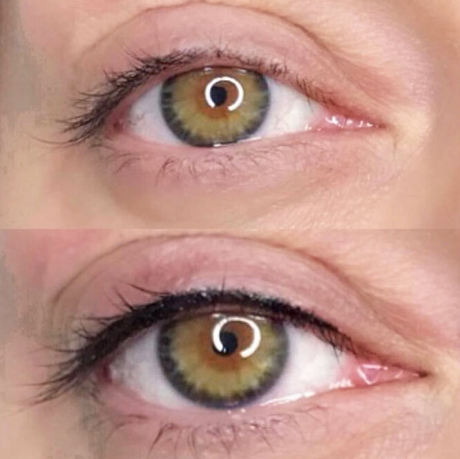 eyeliner tattoo before and after