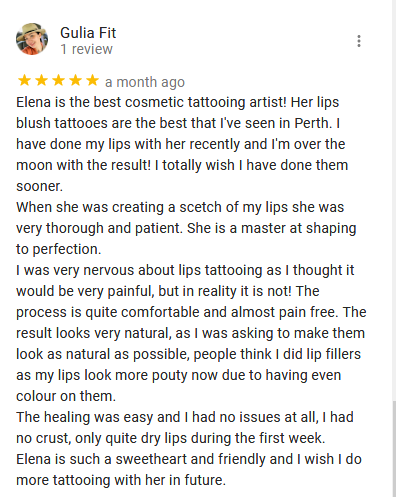 Lip tattoo Perth