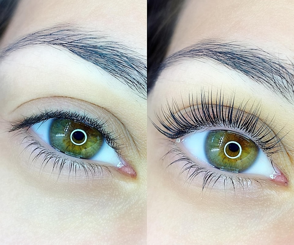 eyelash lift before and after