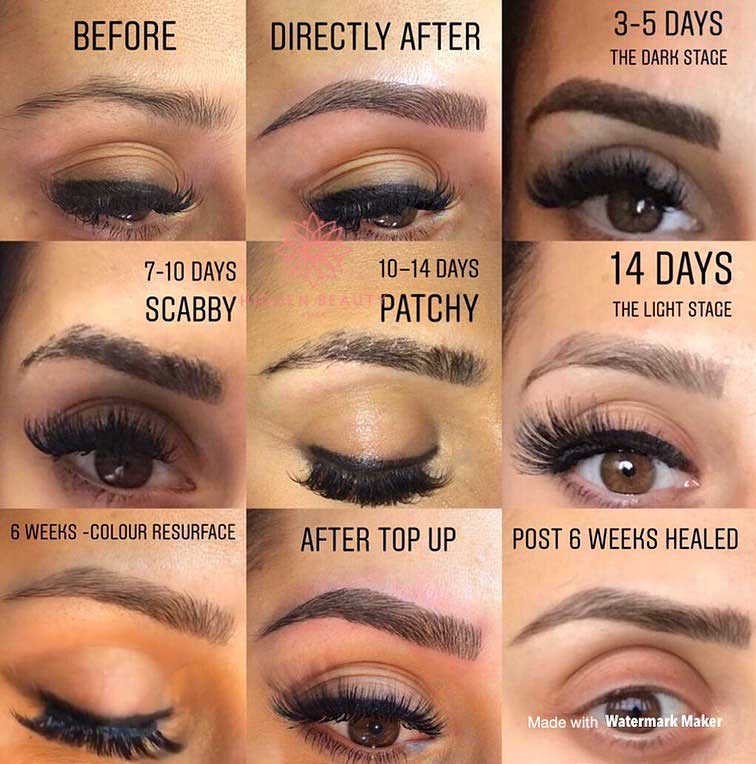 eyebrow tattoo healing stages