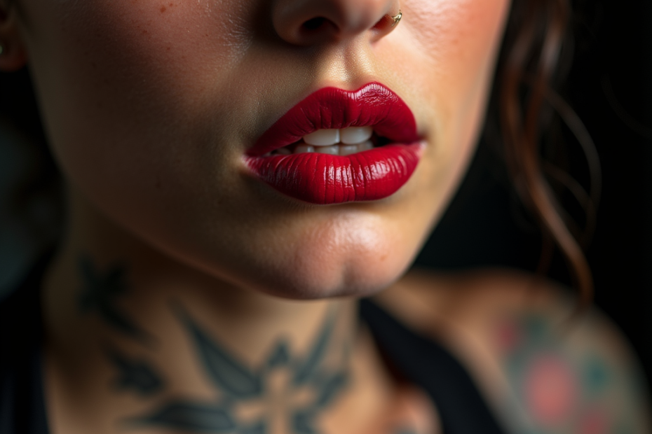 Lip tattoo
