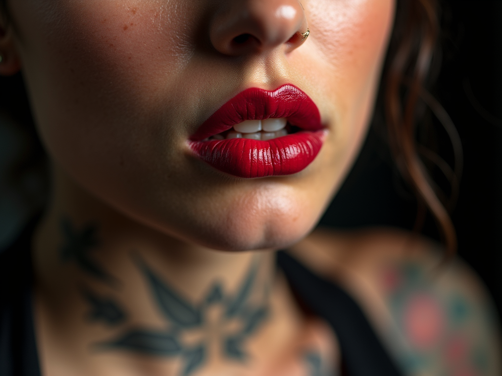 Lip tattoo
