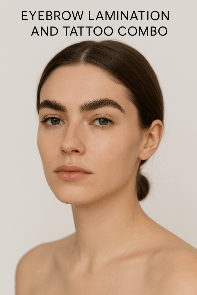 Eyebrow lamination and eyebrow tattoo combo